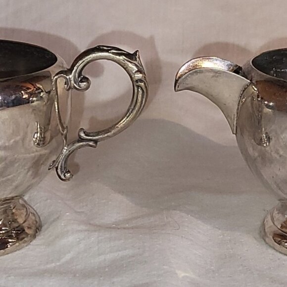 Vintage WM Rogers & Son 5 Piece Tea Coffee Set silver plated brass #1078 black - Picture 9 of 16